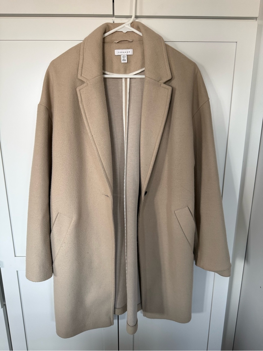 Topshop Tan Wool-Blend Coat